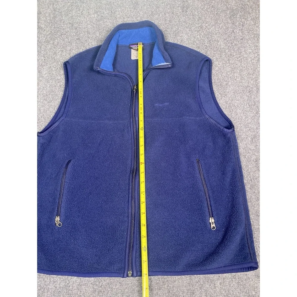 Patagonia Synchilla Fleece Vest Pockets‎ Full Zip Outdoor Men's Size L Blue